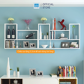 Mua Bộ 2 Kệ Sách Gỗ Trang Trí Treo Tường Chữ L và Chữ U SIB DECOR (Không gồm đồ trang trí trên kệ)