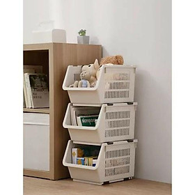 Kệ Xếp 4 Tầng Đa Năng Có Bánh Xe, Chồng Tầng Tùy Ý kệ xếp tầng nhựa Việt Nhật thành luân mart
