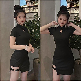 Đầm body cổ tàu sexy