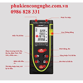 Thước đo khoảng cách laser SNDWAY SW-M50 phạm vi đo 50M