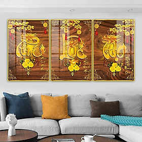 Tranh Tráng Gương Treo Tường Cao Cấp - Mai Vàng Phúc Lộc Thọ