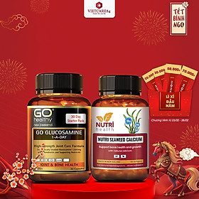 Bộ sản phẩm chăm sóc xương khớp: Viên xương khớp GO GLUCOSAMINE 1-A-DAY ; Canxi hữu cơ New Zealand Nutri Seaweed Calcium