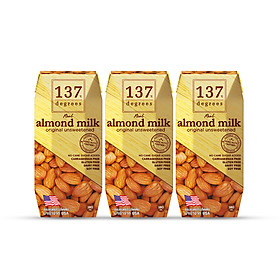 Sữa Hạt Hạnh Nhân Không Đường 137 DEGREES 180ml (Lốc 3 hộp)