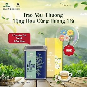 COMBO HỘP TRÀ OOLONG 200GR + TÚI TRÀ LÀI 100GR I Quà tặng gối bông