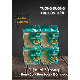 Bộ 4 gói bún gạo Jimmy - Bún ngon thượng hạng - Tiện lợi 3 trong 1 Bún xào