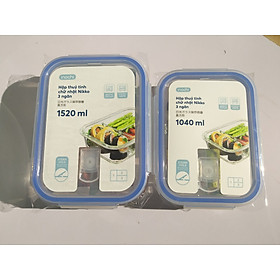 Mua Hộp Thủy Tinh 1520ml Chia Ngăn Đựng Thức Ăn   Thực Phẩm - Đựng Cơm Văn Phòng Tiện Lợi 2 Ngăn - 3 Ngăn Chữ Nhật