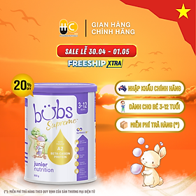 Thực phẩm bổ sung Bubs Supreme Junior Nutrition dành cho bé từ 3 - 12 tuổi [Date 12.2024]