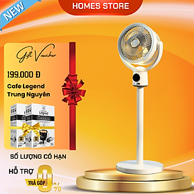 Quạt Tích Điện Mi-Lux F188 Đối Lưu Không Khí Thế Hệ Mới Pin 8000mAh Tích Điện 20- 60 Giờ Gồm 4 Cấp Độ GióTích Hợp Đèn Ngủ - Hàng Chính Hãng - Trắng