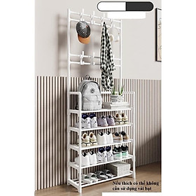 Mua KỆ ĐỂ GIÀY DÉP KÈM MÓC TREO QUẦN ÁO ĐA NĂNG (màu ngẫu nhiên)