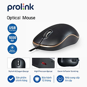Chuột có dây PROLiNK PMC1005 BGLD cảm biến quang học 1000DPI- Hàng chính hãng