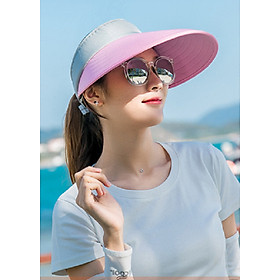 Mũ chống nắng nửa đầu rộng vành nữ, nón chống năng nữ thời trang