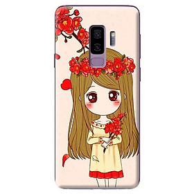 Ốp Lưng Điện Thoại Dành Cho Samsung Galaxy S9 Plus - Anime Cô Gái Cầm Hoa Đào