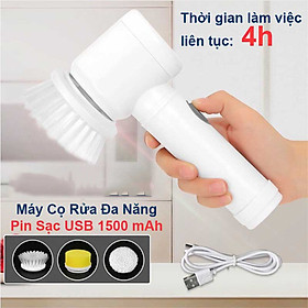 Mua Máy Cọ Rửa Điện Đa Năng Sạc USB  bàn chải Vệ Sinh Bếp  Bồn Rửa Mặt  Đánh Giày  đánh bóng Magic Brush với 3 đầu thay thế