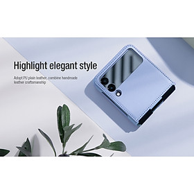 Ốp lưng dành cho SamSung Galaxy Z Flip3 lưng da viền TPU cao cấp hiệu Nillkin Qin - Hàng Nhập Khẩu