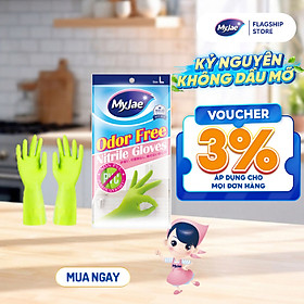 (Chọn Size) Găng tay Nitrile Không Mùi MyJae Rửa Chén, Bát, Dọn Dẹp Nhà Cửa