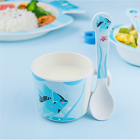 Trọn bộ bát ăn dặm (4 món) - Hinata Nhật Bản BAD01 - Làm từ sợi tre tự nhiên, thân thiện với môi trường, chịu nhiệt lên đến 100 độ C