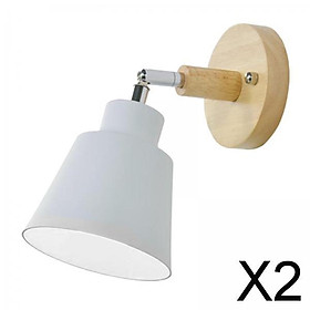 2xBedside Wall Lamp Fixture Sconce E27 Light Loft Study Corridor White