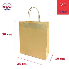 Mua 10 CHIẾC TÚI GIẤY KRAFT V3: 25x10x30 CÓ QUAI ( ẢNH THẬT)