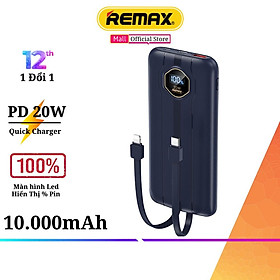 Mua Pin sạc dự phòng kèm cáp sạc 10000mAh Remax RPP-300 Sạc nhanh PD QC 22.5W Hàng Chính Hãng Remax