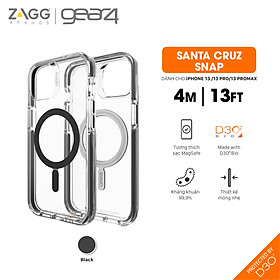 Ốp lưng chống sốc Gear4 D3O Santa Cruz Snap 4m hỗ trợ sạc Magsafe cho iPhone 13 series - Hàng chính hãng