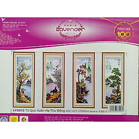 Mua Tranh thêu tứ quý Xuân Hạ Thu Đông LV3072-135x83cm