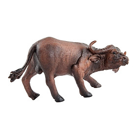 Miniature Wildlife Animal Figures Model Playset Statue Buffalo Models for Party Favors Collection Desktop Ornament Decoration Cake Topper