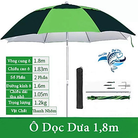 Mua giảm giá Ô Câu Cá Ô Dù Che Nắng Mưa Hình Xanh Dọc Dưa 1.8m Siêu Bền Đẹp - tri ân quý khách