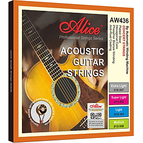 Bộ dây đàn Guitar Acoustic/ Acoustic Guitar Strings - Alice AW436 - Plated Steel Plain string, Phosphor Bronze Winding, Anti-Rust Coating - Hàng chính hãng