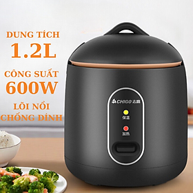 Mua Nồi cơm điện mini Chigo 1.2L chống dính - Nồi đa năng cao cấp hầm kho  nấu cháo  xào nấu nhanh chóng an toàn