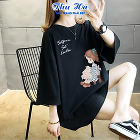 Áo thun form rộng tay lỡ Thu Hà áo phông unisex chất thun cotton in hình Công Chúa Tuyết