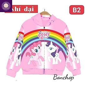 Áo khoác bé gái hình Pony từ 11-43kg - Áo khoác Elsa - PONY - Thun cotton da cá in 3D cực chất