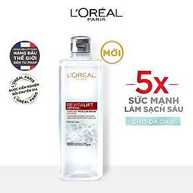 Hình ảnh Nước Tẩy Trang L'Oreal Làm Sạch Sâu Cho Da Dầu Revitalift Crystal Purifying Micellar Water 400ml