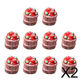 2x10 pieces Resin Fruit Miniature Fairy Garden Bonsai Micro Decor Strawberry