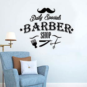 Decal dán tường barber shop cool ngầu