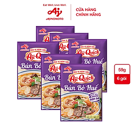 Combo 6 Gói Gia Vị Nêm Sẵn Aji-Quick® Bún Bò Huế 59g/Gói