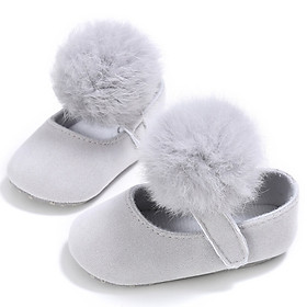 New Style Kids Girls Fashion Cotton Fabric Toddler Shoes Girl Cute Hairball Anti-skid Princess Shoe