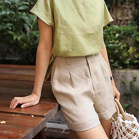 Quần short nữ Linen bột Premium sắn gấu trẻ trung ArcticHuntẻ