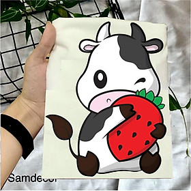 Áo Thun In Hình Bò Sữa Cho Bé Trai Bé Gái Cực Cute