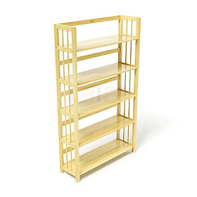 Kệ sách 5 tầng gỗ cao su ibie hb590rn - màu tự nhiên