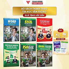 Combo 6 Sách Excel - Word - PowerPoint - Google Sheets - 150 Thủ Thuật - Power Query Kèm Khoá Học Video ĐÀO TẠO TIN HỌC