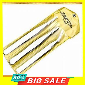 Mua Bộ 3 Kẹp Inox Linh Kiện Điện Tử Đa Năng Loại To Dài 13Cm (Vỏ Vàng)
