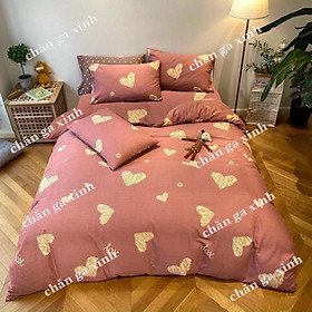 Bộ 5 món chăn ga gối cotton poly cao cấp nhiều màu họa tiết