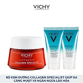 Bộ kem dưỡng Vichy Collagen Specialist & dưỡng chất khoáng cô đặc Mineral 89 giúp da căng mượt và ngăn ngừa lão hóa