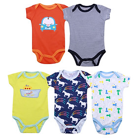 Set 5 Bodysuit Tay Ngắn Cho Bé Trai - Màu Ngẫu Nhiên