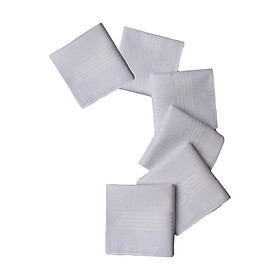 6x Pure White  Solid Color Cotton Hankies Crafts for Birthday