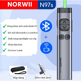 Bút trình chiếu NORWii N97s Spotlight cao cấp 2in1 tia xanh dùng cho màn hình TV,LED, bảng chiếu hỗ trợ Windows, MacOS - Hàng nhập khẩu