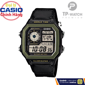 Đồng Hồ Casio Nam Dây Da Phối Vải AE-1200WHB-1BVDF