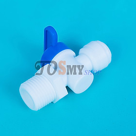 Van khóa ren ngoài 21 (1/2) ra dây 10mm (3/8) hoặc 6mm (1/4)- linh kiện máy lọc nước, phun sương, lắp dàn tưới cây, bể thủy sinh, cá cảnh, bán cạn (Hàng chính hãng)