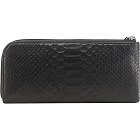 Ví Nữ Da Trăn 1 Khóa Huy Hoàng HT3325 (19 x 11 cm) - Đen