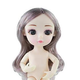 Flexible 16cm 13 Jointed Doll   Body with Hair for BJD Dolls Black